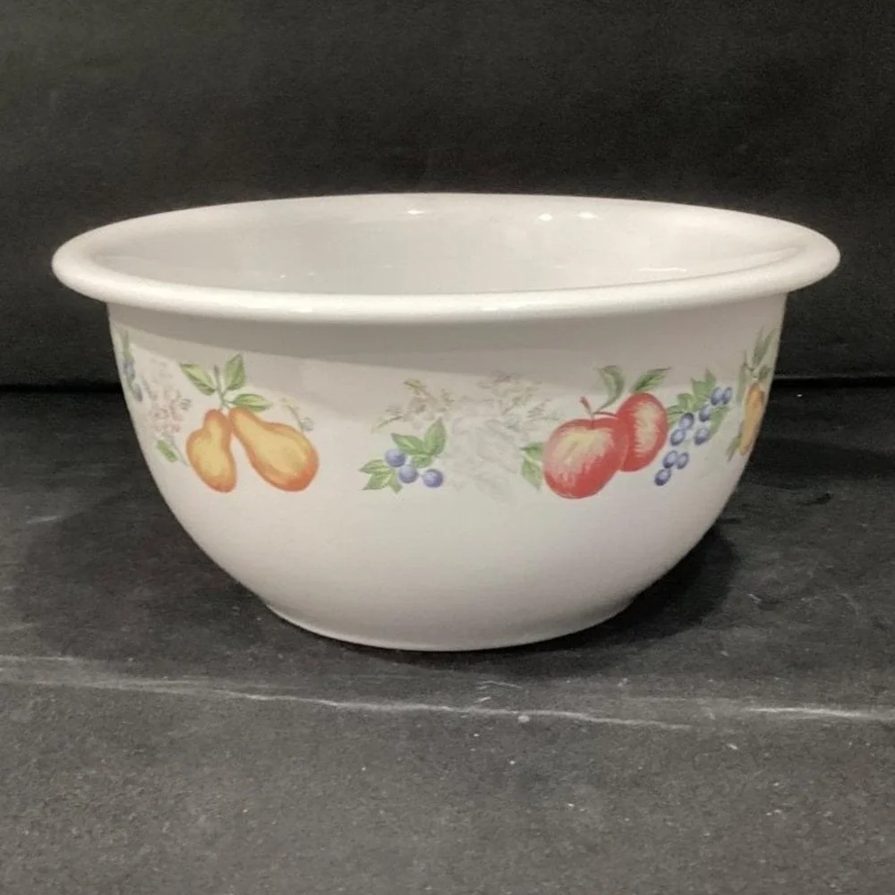 Corelle Coordinates Chutney Mixing Bowl, 2 Quart Stoneware Vintage Fruit Pattern